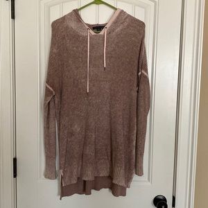 Oversized Pink Sweater with Hood